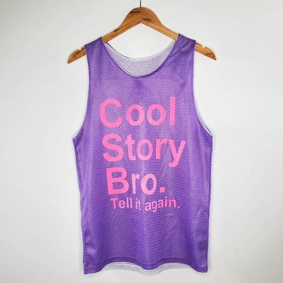 Yoffe Tops - Yoffe • Cool Story Bro Reversible Jersey Tank Top